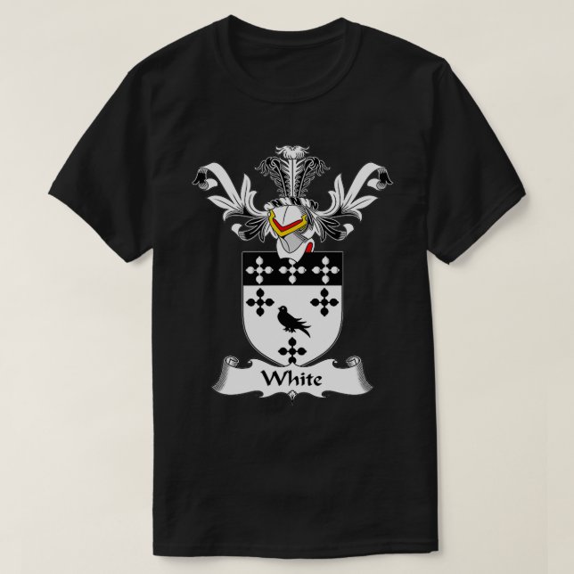 Camiseta Escudo blanco de armas de reposo familiar (Diseño del anverso)