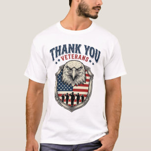 Camiseta Escudo de Águila Patriótica Gracias Veter