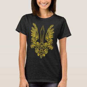 Camiseta Escudo de armas amarillo estilizado de Ucrania - P