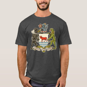 Camiseta Escudo de armas con problemas de cosecha de vintag