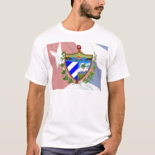 Camiseta Escudo de armas cubano con bandera cubana