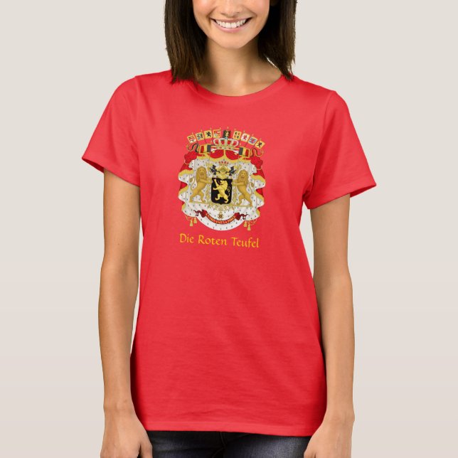 Camiseta Escudo de armas de Bélgica muere Roten Teufel T-Sh (Anverso)