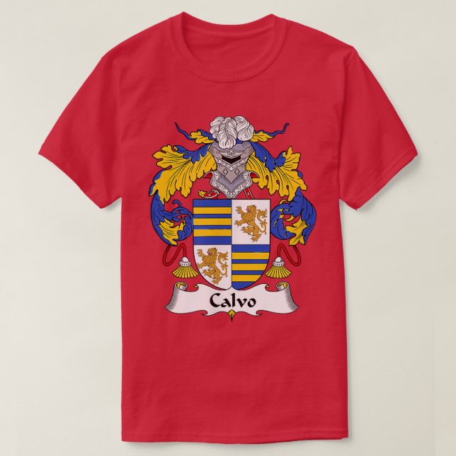 Camiseta Escudo de armas de Calvo - escudo familiar (Diseño del anverso)