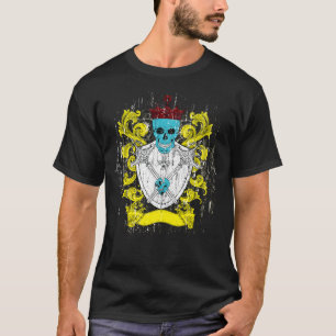 Camiseta Escudo de armas de cráneo azul