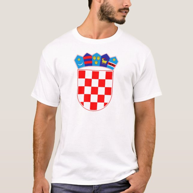 Camiseta Escudo de armas de Croacia, emblema croata, (Anverso)