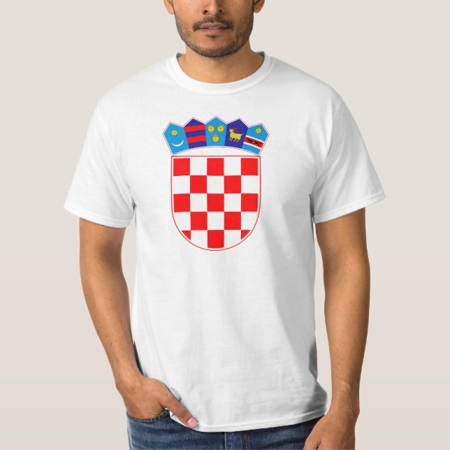 Camiseta Escudo de armas de Croacia, emblema croata, (Anverso)