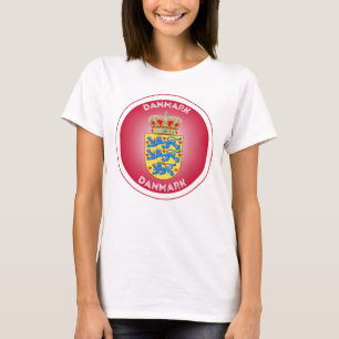 Camiseta Escudo de armas de Dinamarca en forma circular 