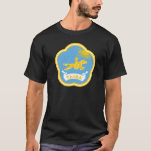 Camiseta Escudo de armas de dos caras Tuva, tee del Centro 