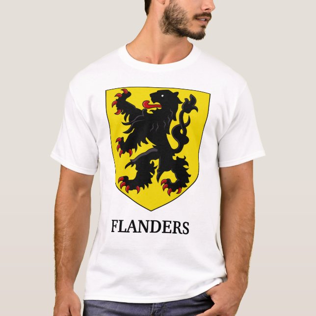 Camiseta Escudo de Armas de Flandes León Heráldico (Anverso)