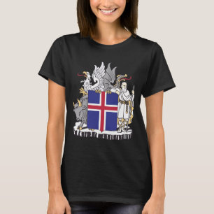 Camiseta Escudo de Armas de Islandia Guardianes Mitológicos