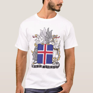Camiseta Escudo de Armas de Islandia Guardianes Mitológicos