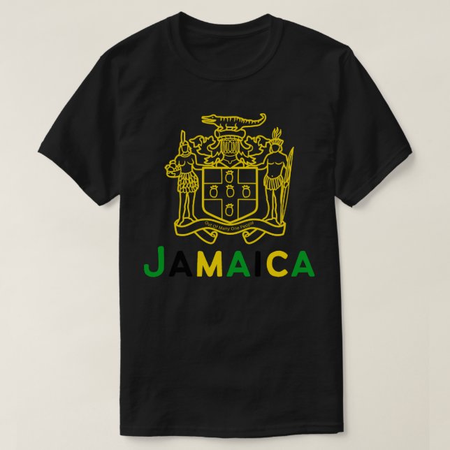 Camiseta Escudo De Armas De Jamaica (Diseño del anverso)