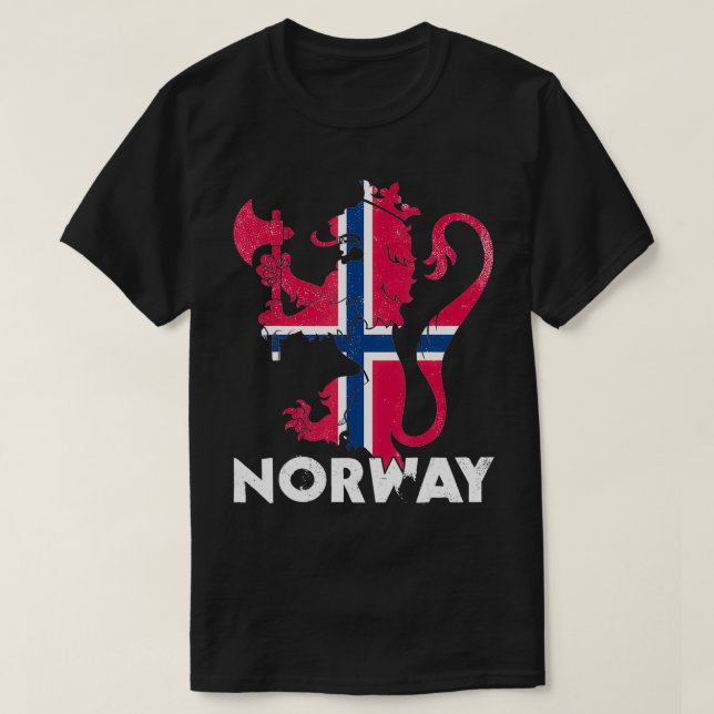 Camiseta Escudo de armas de la bandera noruega Escandinavia (Diseño del anverso)