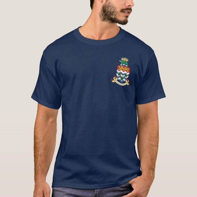 Camiseta Escudo de armas de las Islas Caimán - bolsillo (Anverso)