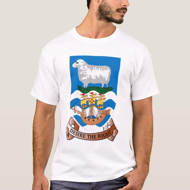 Camiseta Escudo de armas de las Islas Falkland T-Shirt (Anverso)