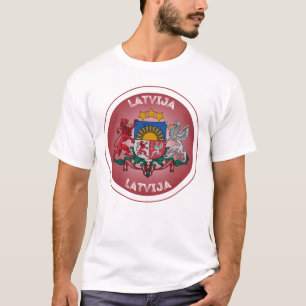 Camiseta Escudo de armas de Letonia en forma circular