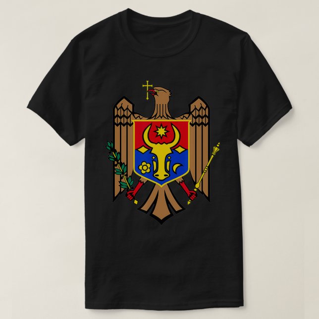 Camiseta Escudo de armas de Moldavia Bandera de los Tee Mol (Diseño del anverso)