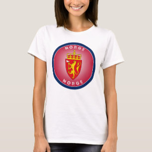 Camiseta Escudo de Armas de Noruega en Forma Circular