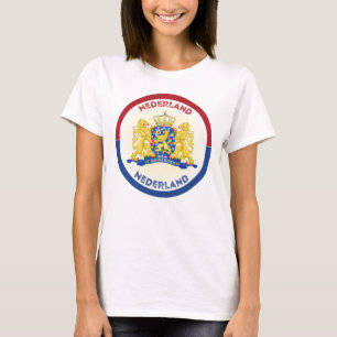Camiseta Escudo de Armas de Países Bajos en forma circular