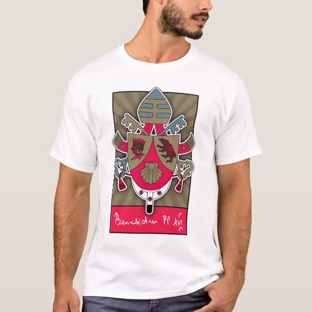 Camiseta Escudo de armas de papa Benedicto (Anverso)