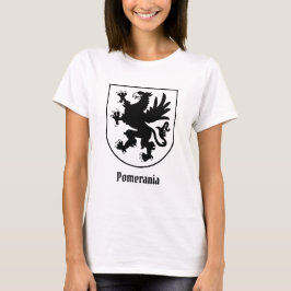 Camiseta Escudo de Armas de Pomerania Negro y Blanco Herald