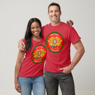 Camiseta Escudo de Armas de Portugal en Forma de Círculo