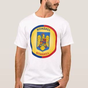 Camiseta Escudo de Armas de Rumania en Forma Circular