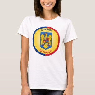 Camiseta Escudo de Armas de Rumania en Forma Circular
