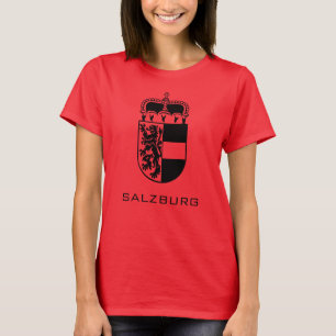 Camiseta Escudo de Armas de Salzburgo Arte Monocromo Refina