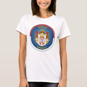 Camiseta Escudo de Armas de Serbia en Forma de Círculo