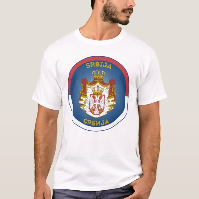 Camiseta Escudo de Armas de Serbia en Forma de Círculo  (Anverso)