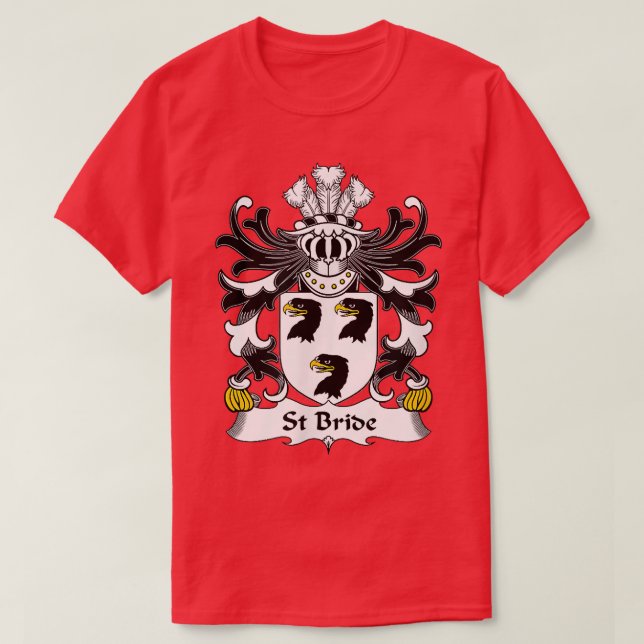 Camiseta Escudo de Armas de St Bride  Cresta Familiar  (Diseño del anverso)
