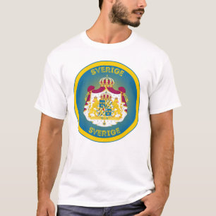 Camiseta Escudo de Armas de Suecia en Forma de Círculo