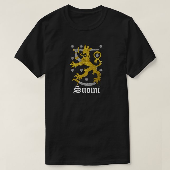 Camiseta Escudo de armas de Suomi Finlandia (Diseño del anverso)