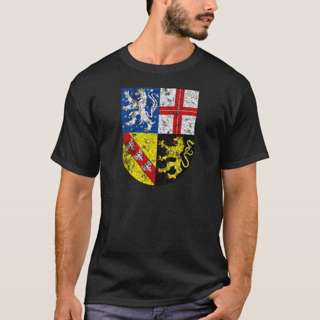 Camiseta Escudo de armas envejecido del Sarre (Anverso)