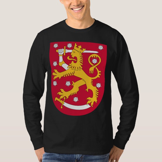 Camiseta Escudo de armas FI de Finlandia (Anverso)