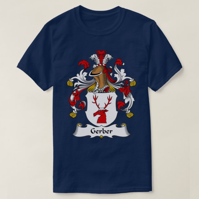Camiseta Escudo de armas Gerber de escudo familiar (Diseño del anverso)