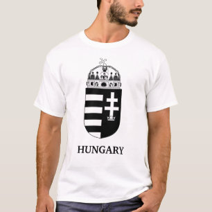 Camiseta Escudo de Armas Húngaro Arte Monocromo Contemporán