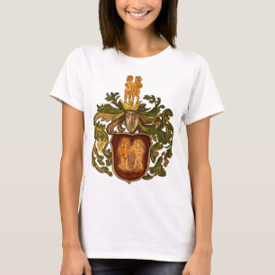 Camiseta Escudo de armas marrón y géminis de oro