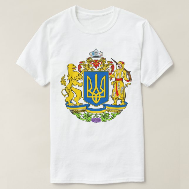 Camiseta Escudo de armas no oficial de Ucrania (Diseño del anverso)