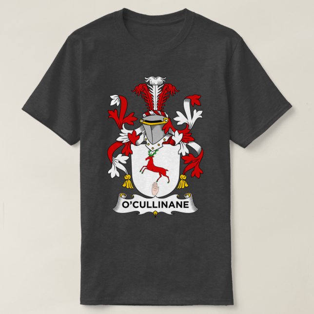 Camiseta Escudo de armas para familias OCullinane (Diseño del anverso)