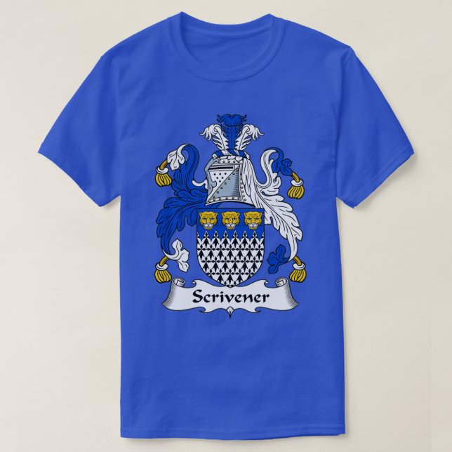 Camiseta Escudo de armas para la familia Scrivener (Diseño del anverso)