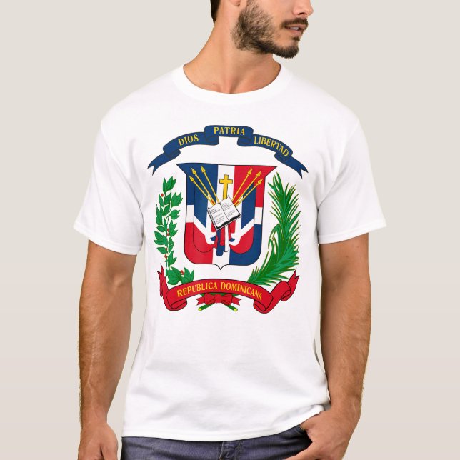 Camiseta Escudo De Armas República Dominicana Bandera Domin (Anverso)
