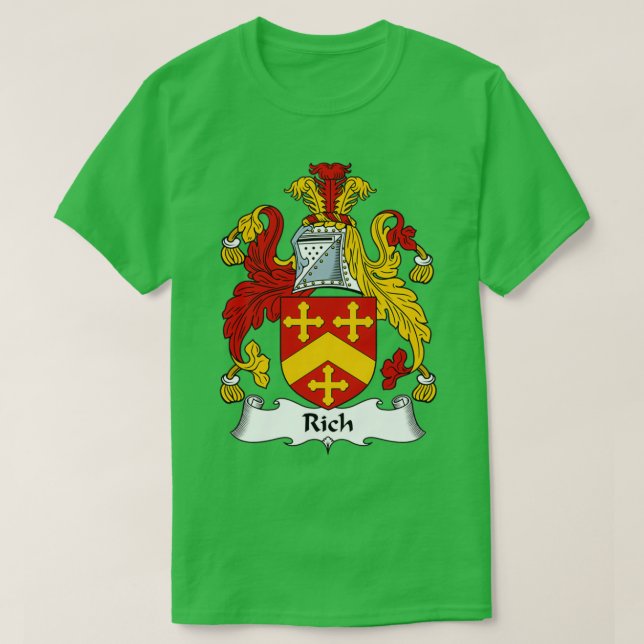 Camiseta Escudo de armas rico en el escudo familiar (Diseño del anverso)