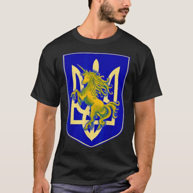 Camiseta Escudo de armas ucraniano ayuda a Ucrania (Anverso)