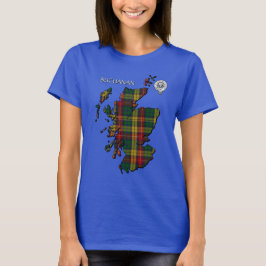Camiseta Escudo de armas y mapa de tartán del clan Buchanan