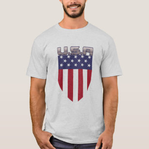 Camiseta Escudo de bandera americana genial EE. UU. Patriót