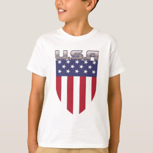 Camiseta Escudo de bandera americana patriota