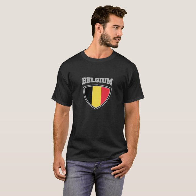 Camiseta Escudo de Bandera de Bélgica (Anverso completo)
