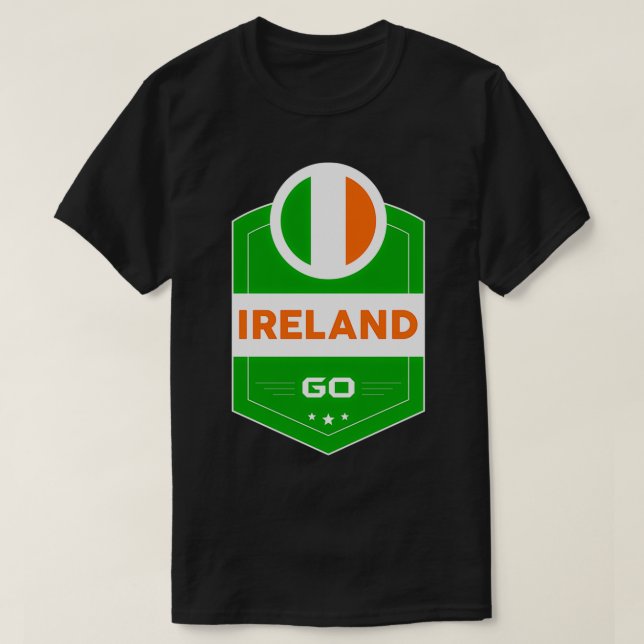 CAMISETA ESCUDO DE BANDERA DE IRLANDA 1 (Diseño del anverso)